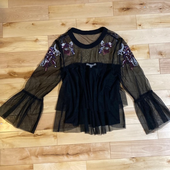 Nordstrom Willow & Clay Blouse Sheer Top xsmall - Picture 1 of 7